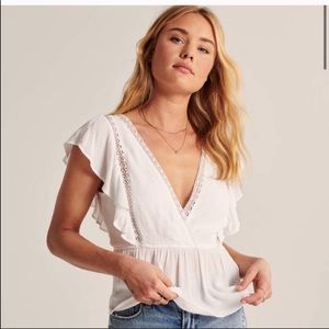 Abercrombie Ruffle V Neck Blouse